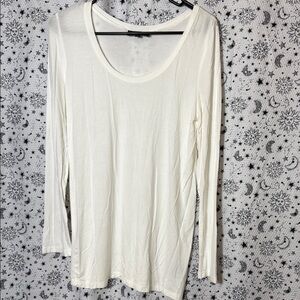 POL Cream Fitted Long Sleeve Blouse